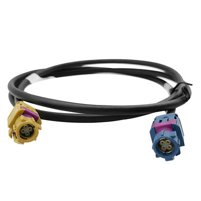 GPS Bluetooth HSD Pigtail Coaxial Cable , 4 Pin LVDS FAKRA Coaxial Cable Assemblies