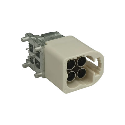 Mini Fakra Plug Right Angle Panel Mount Through Hole White B Code