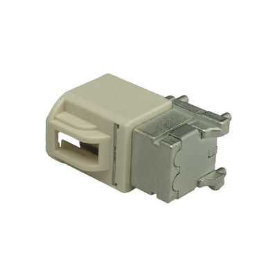 Mini Fakra Plug Right Angle Panel Mount Through Hole White B Code