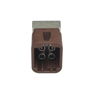 Quad Mini Fakra Connector  D-Code PCB Through Hole Right Angle Plug