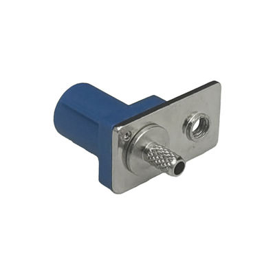 FAKRA male connector center pin soldering process/copper sleeve crimping process suitable for coaxial cables RG174, RG316, RG188, PE-B100, PE-C100, LMR-100, blue